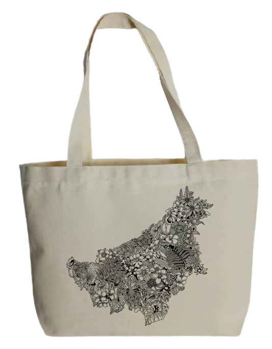Botanical Map of Borneo - Tote Bag